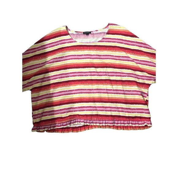 Linen Cynthia Striped Red Orange Multicolor Linen Blend Boxy Fit Top size xl
Co - Picture 5 of 12